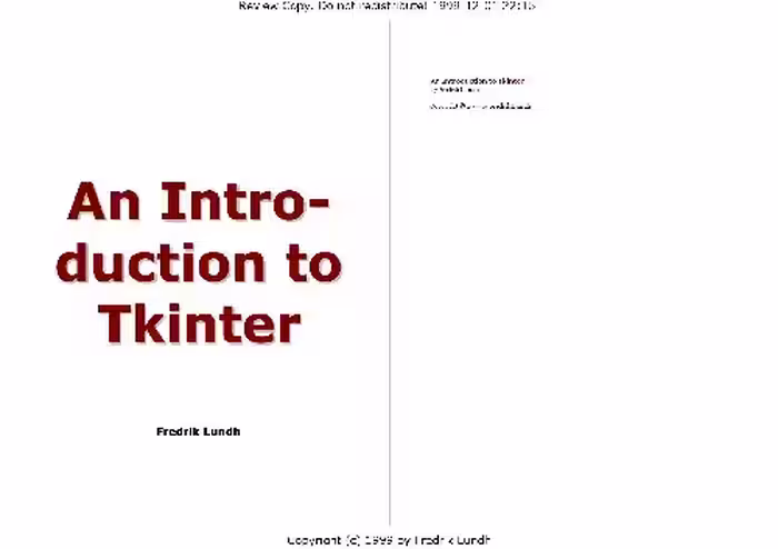 خرید و دانلود نسخه کامل کتاب An Introduction to Tkinter