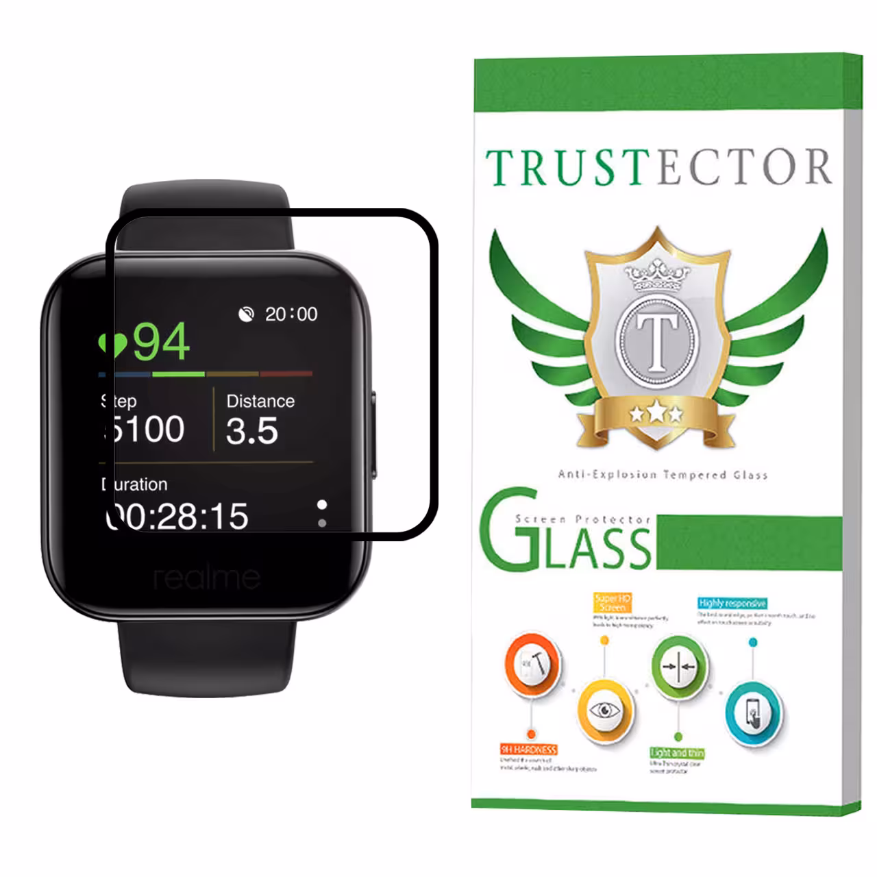 محافظ صفحه نمایش تراستکتور مدل PMTA مناسب برای ساعت هوشمند ریلمی smart watch