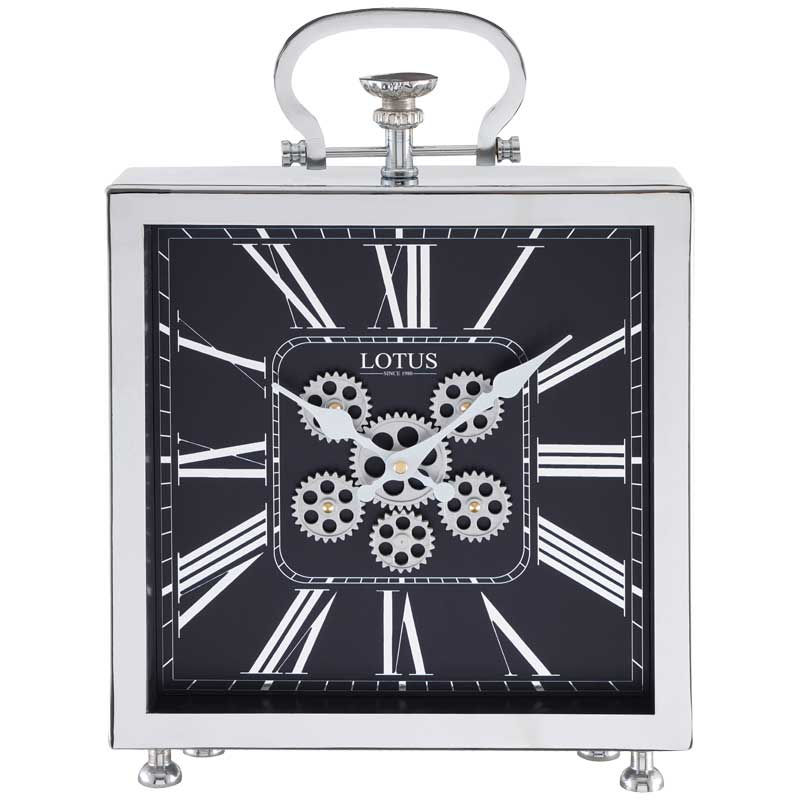 ساعت روميزی فلزی چرخ دنده ای لوتوس کد محصول: TC-801-MONTEBELLOSILVER/ BL&SILVER/WH&GOLD /BL&GOLD/WH