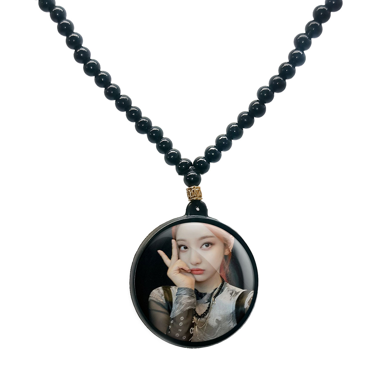 گردنبند پرمانه طرح aespa کد pmd.18653 مدل دو طرفه