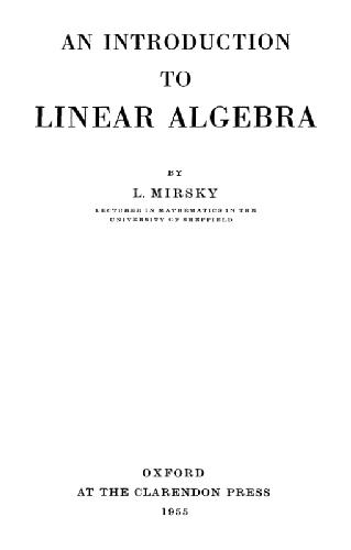 خرید و دانلود نسخه کامل کتاب An introduction to linear algebra