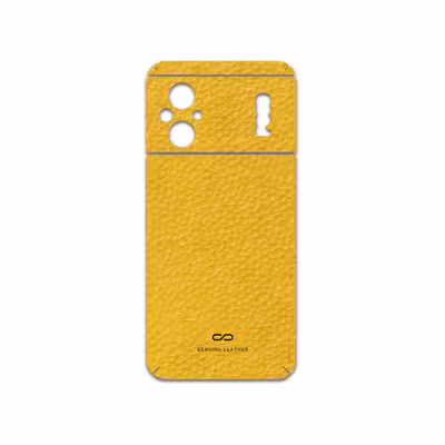 برچسب پوششی ماهوت مدل Mustard-Leather مناسب برای گوشی موبایل شیائومی Poco M5