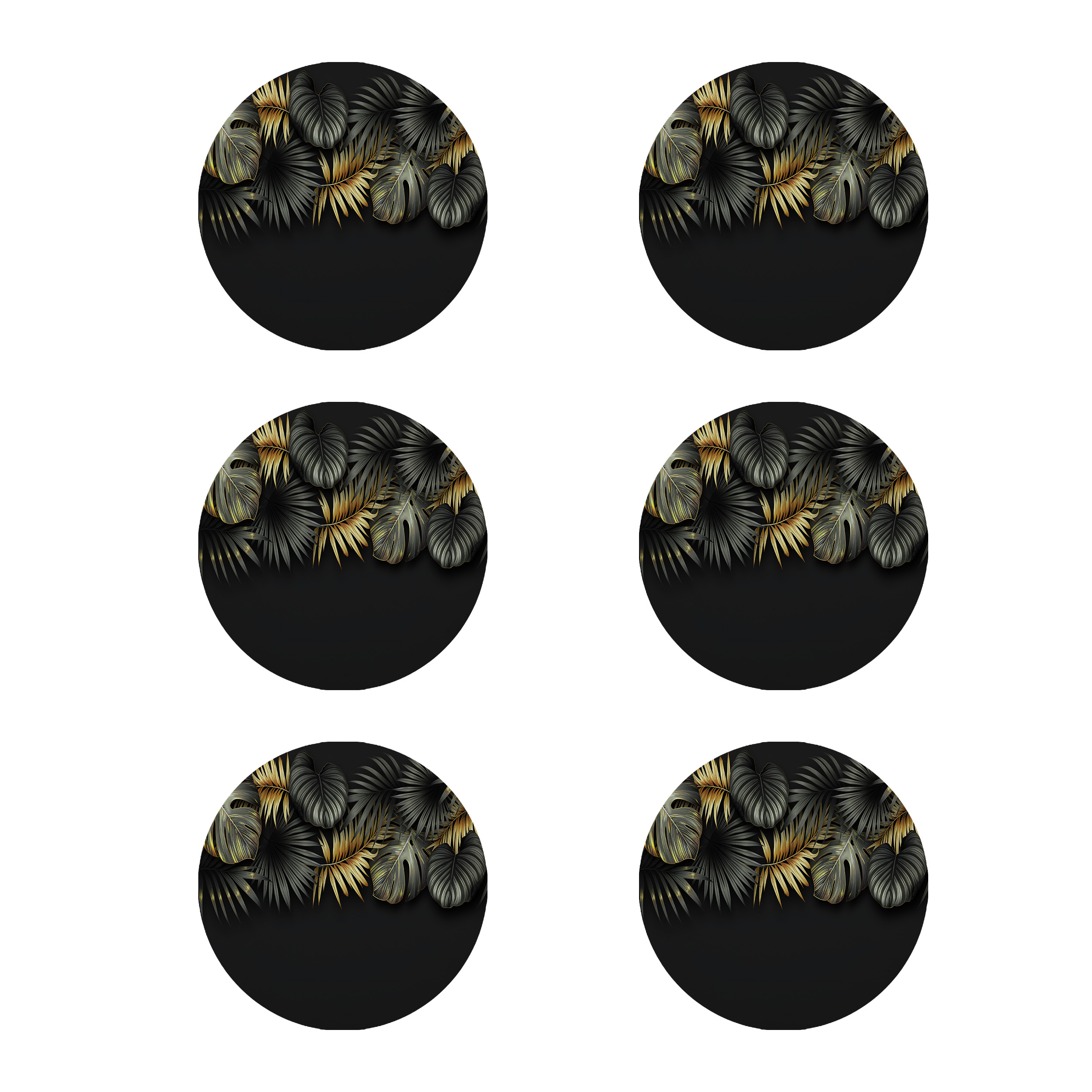 زیر لیوانی طرح برگ کد 8452 بسته 6 عددی