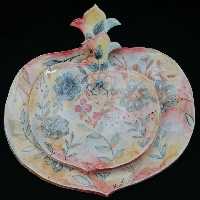 شیرینی خوری سرامیکی هیوا طرح نارگل مدل بهار کد 10987698مجموعه 2 عددی