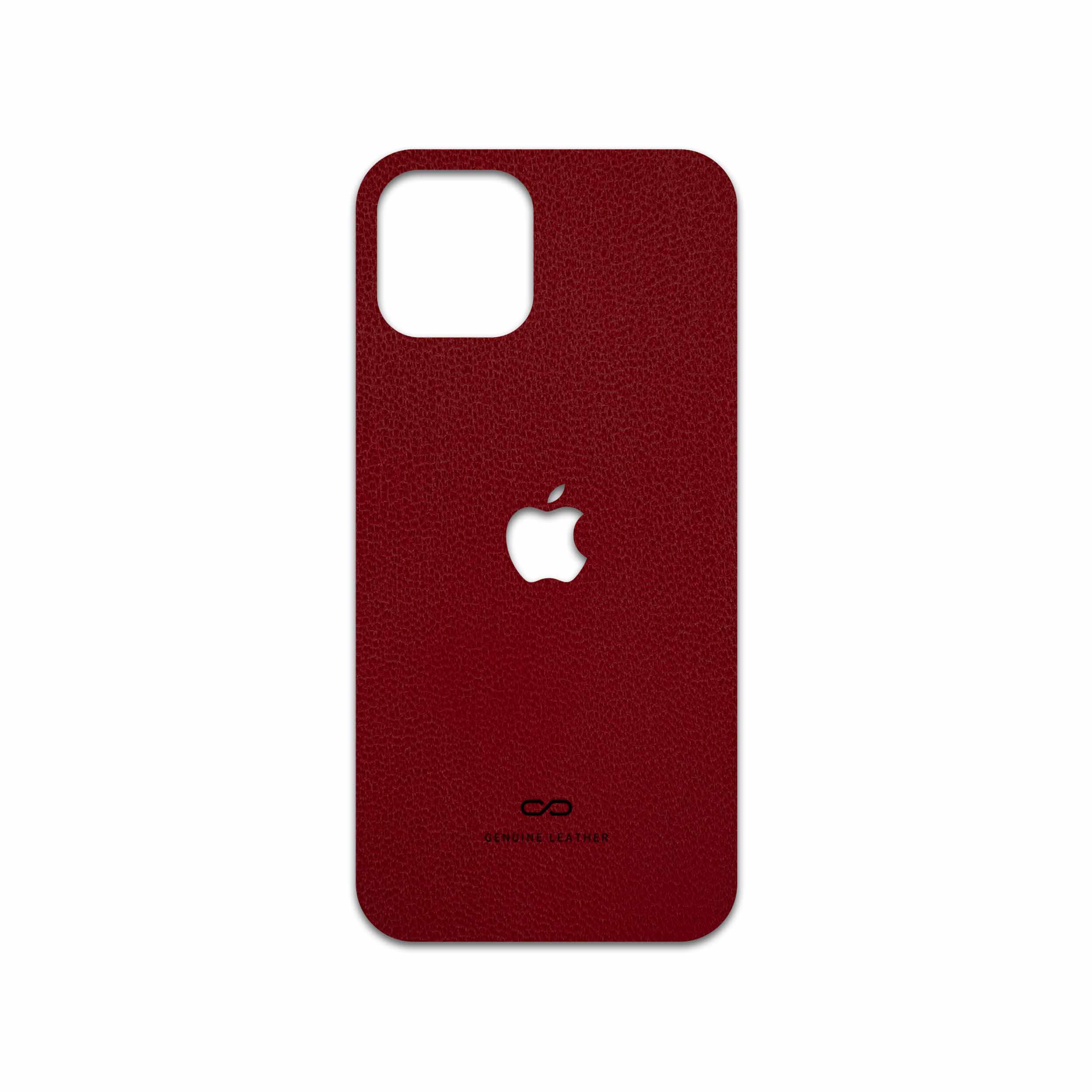 برچسب پوششی ماهوت مدل Red-Leather مناسب برای گوشی موبایل اپل iPhone 12
