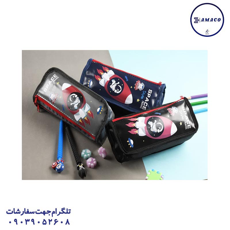 استایل -جامدادی فانتزی 2 زیپ فضانورد / سفینه 2018