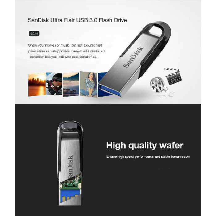 فلش مموری سن دیسک مدل Ultra Flair CZ73 ظرفیت 64 گیگابایت