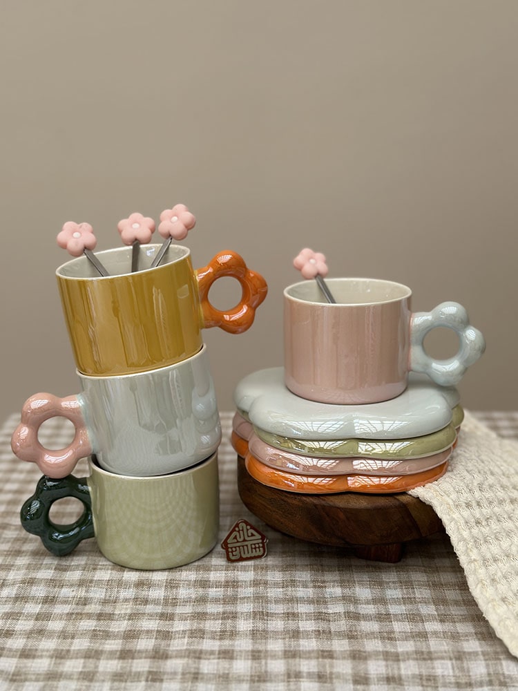 ماگ و زیرماگی گل کد001711