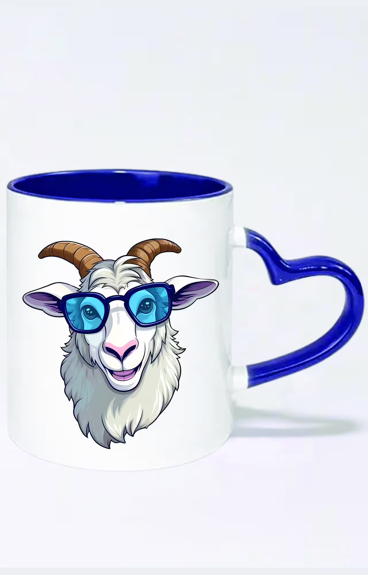ماگ دسته قلبی رنگی طرح گوسفند کد 3579