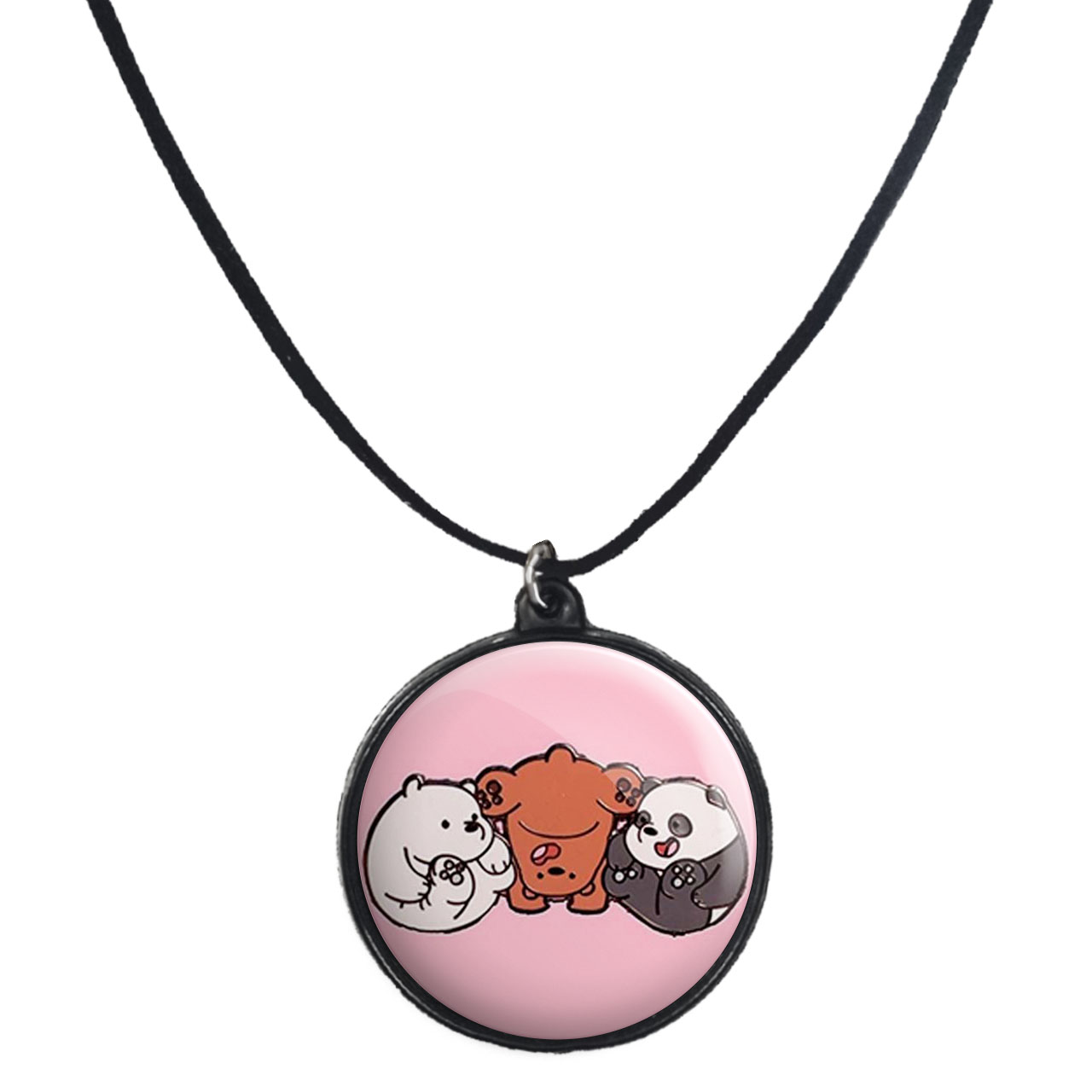 گردنبند پرمانه طرح خرس‌های کله‌فندقی کد pmb.10244 مدل دو طرفه