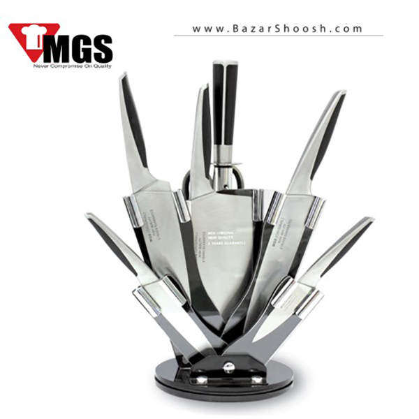 سرویس 9پارچه کارد و ساطور استیل MGS طرح 4