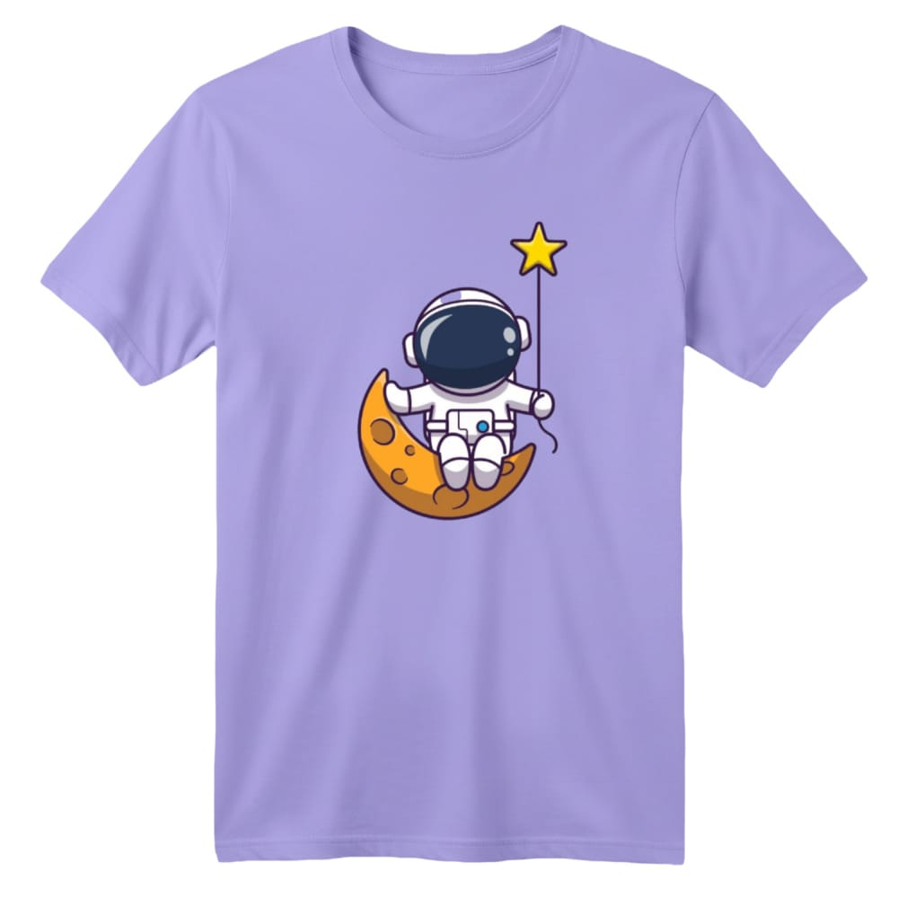 تی شرت آستین کوتاه بچگانه مدل فضانورد کد 14 رنگ یاسی