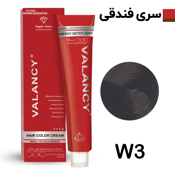 والانسی رنگ مو فندقی شماره W3