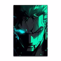 تابلو شاسی گوفی مدل انیمه وان پیس رورونوآ زورو طرح Roronoa Zoro One Piece Anime کد DARK41 | دنیای قاب