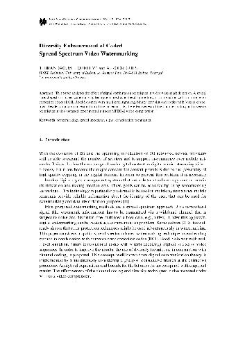 خرید و دانلود نسخه کامل کتاب Diversity Enhancement of Coded Spread Spectrum Video Watermarking