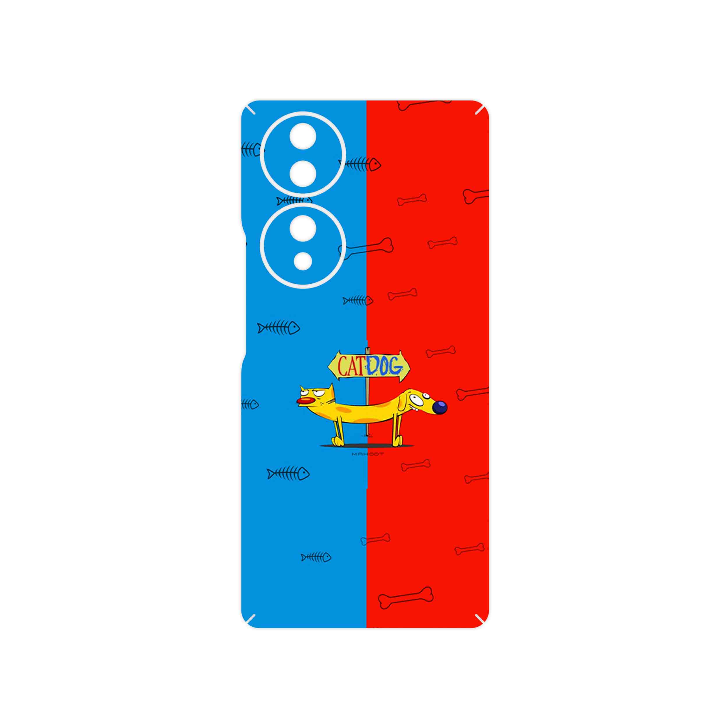 برچسب پوششی ماهوت مدل CatDog مناسب برای گوشی موبایل آنر 70