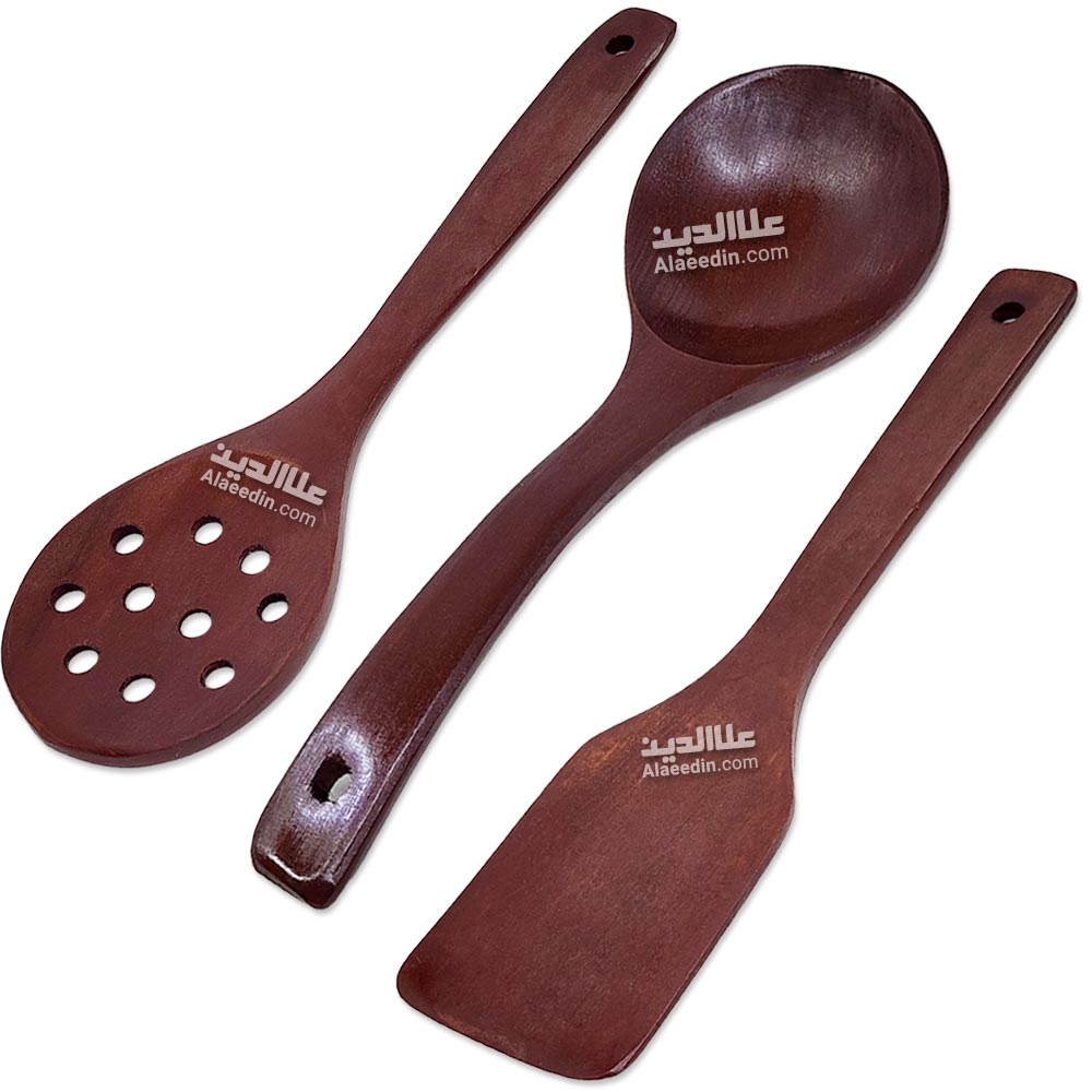 سرویس چوبی ملاقه و کفگیر آشپزخانه Cutlery ست 3 عددی