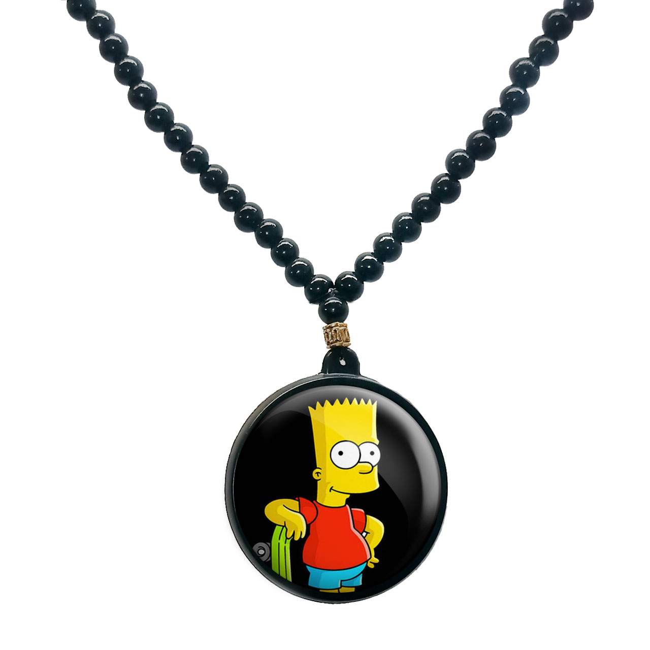 گردنبند پرمانه طرح سیمپسون ها کد pmd.1768 مدل دو طرفه