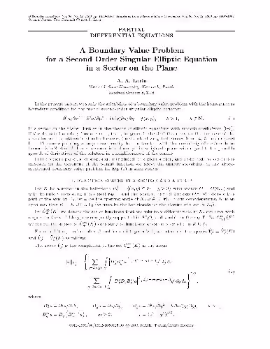 خرید و دانلود نسخه کامل کتاب A Boundary Value Problem for a Second-Order Singular Elliptic Equation in a Sector on the Plane