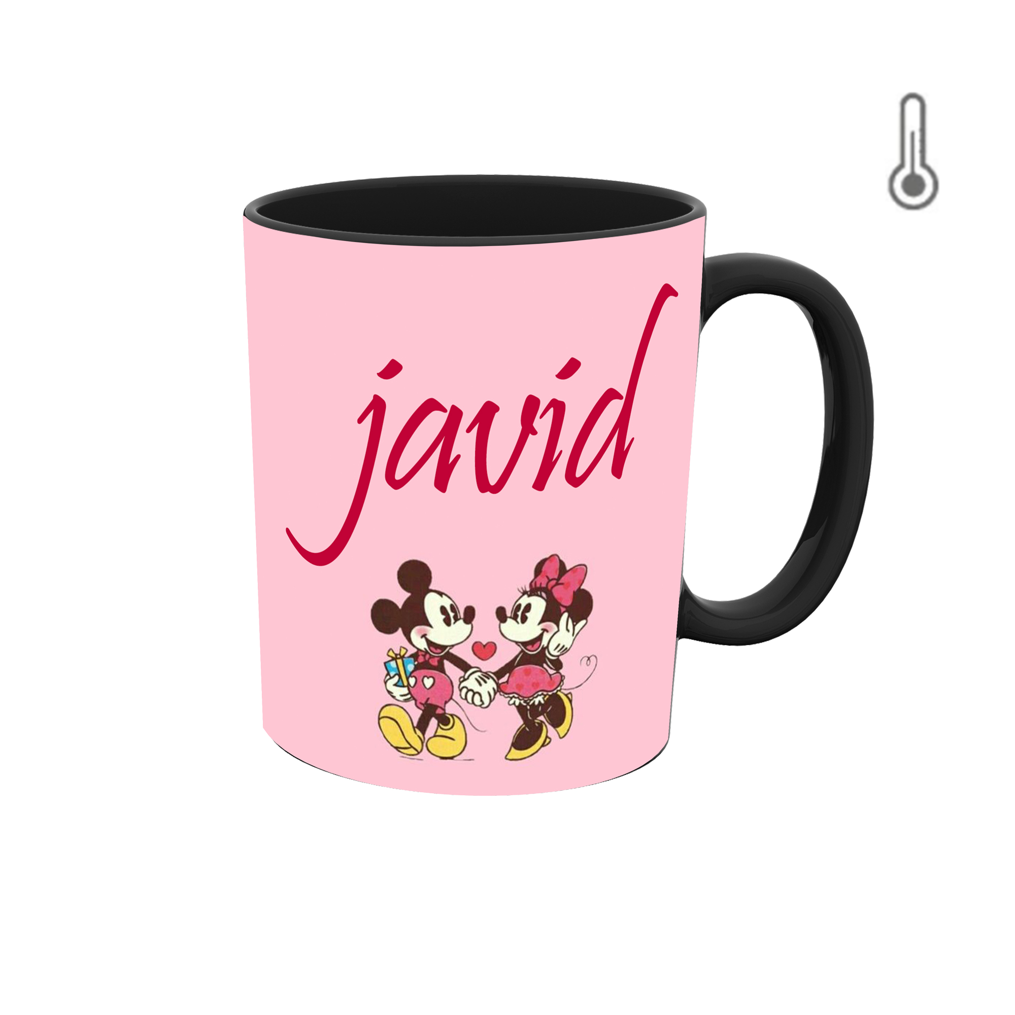 ماگ حرارتی طرح اسم جاوید مدل قلب روز عشق 