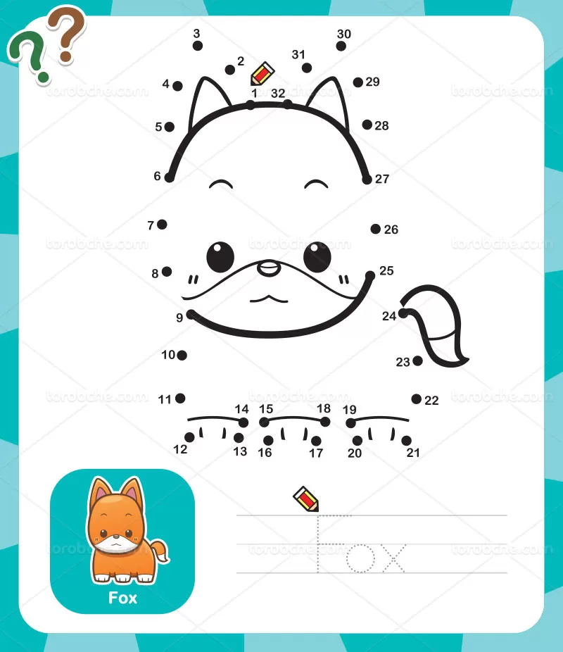 وکتور نقاشی نقطه ای روباه | گرافیک با طعم تربچه