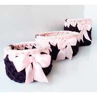 سبد قلاب بافی تریکو برفی کد 203 مجموعه 3 عددی