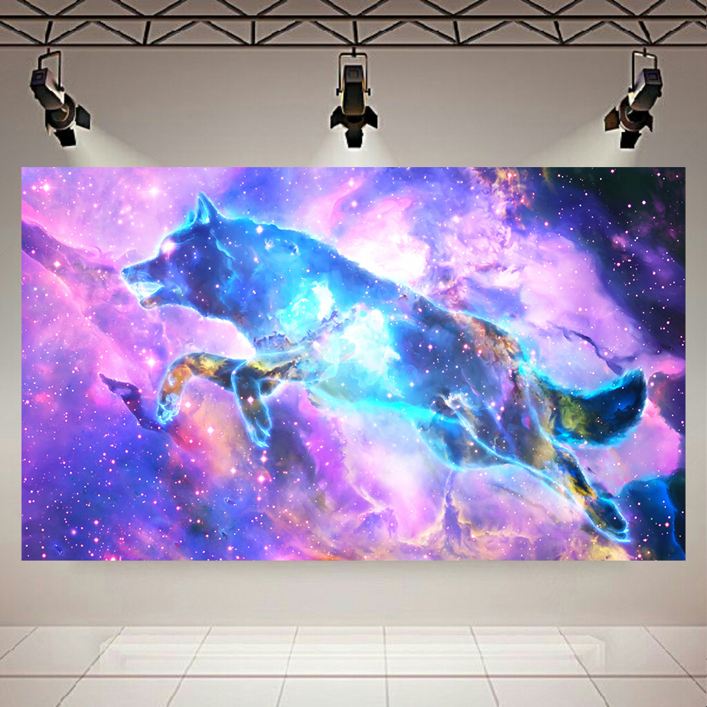 تابلو بوم طرح کهکشان و ستارگان مدل گرگ آلفا کد AR1640