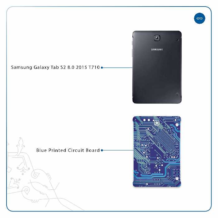 برچسب پوششی ماهوت مدل Blue Printed Circuit Board مناسب برای تبلت سامسونگ Galaxy Tab S2 8.0 2015 T710