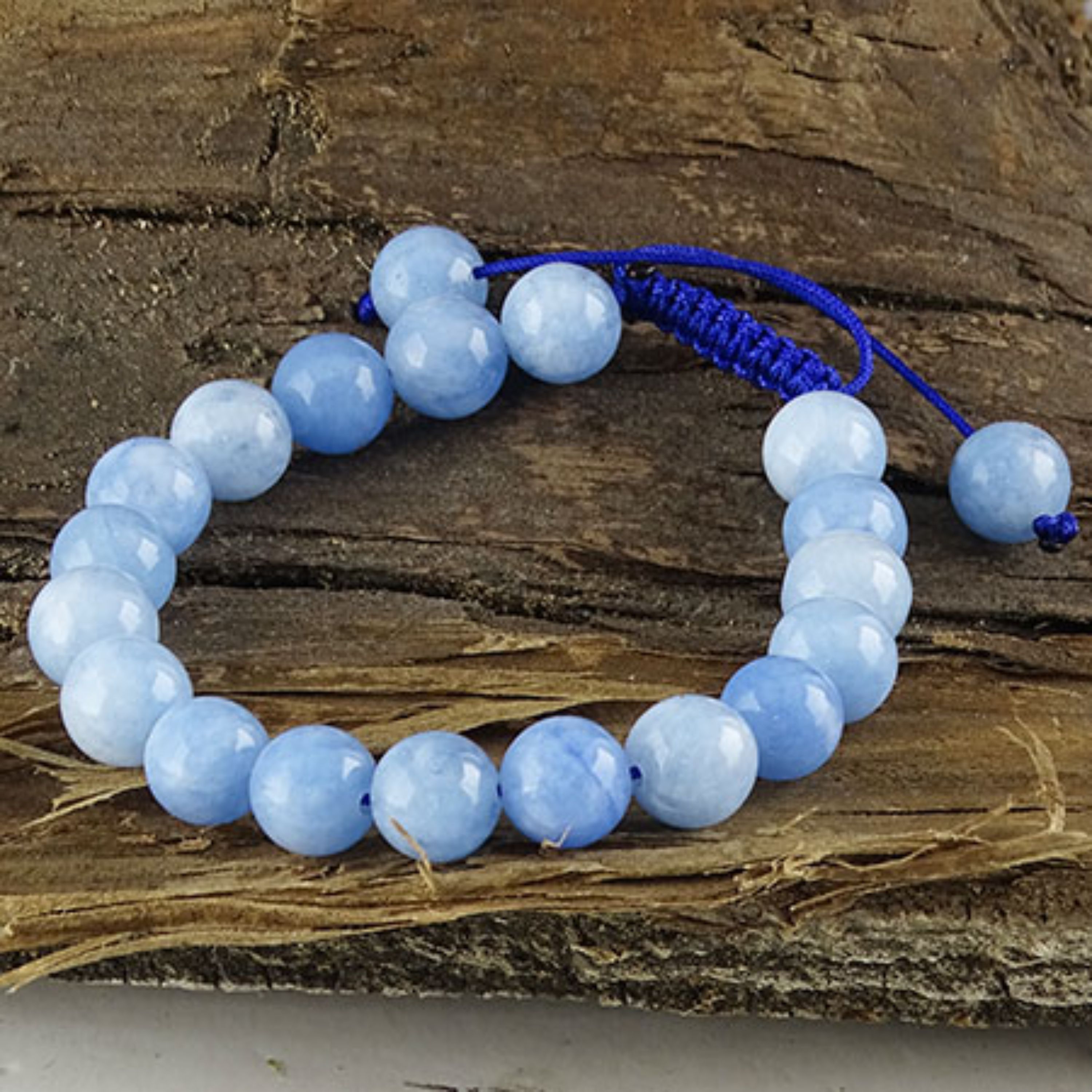 دستبند سنگ طبیعی کوارتز آبی کد 63