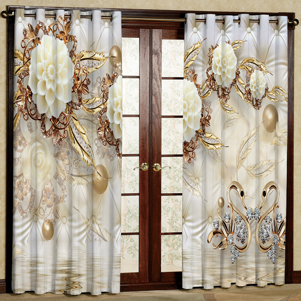 پرده مخمل پانچی کد 6464 سایز 280x140 سانتی متر