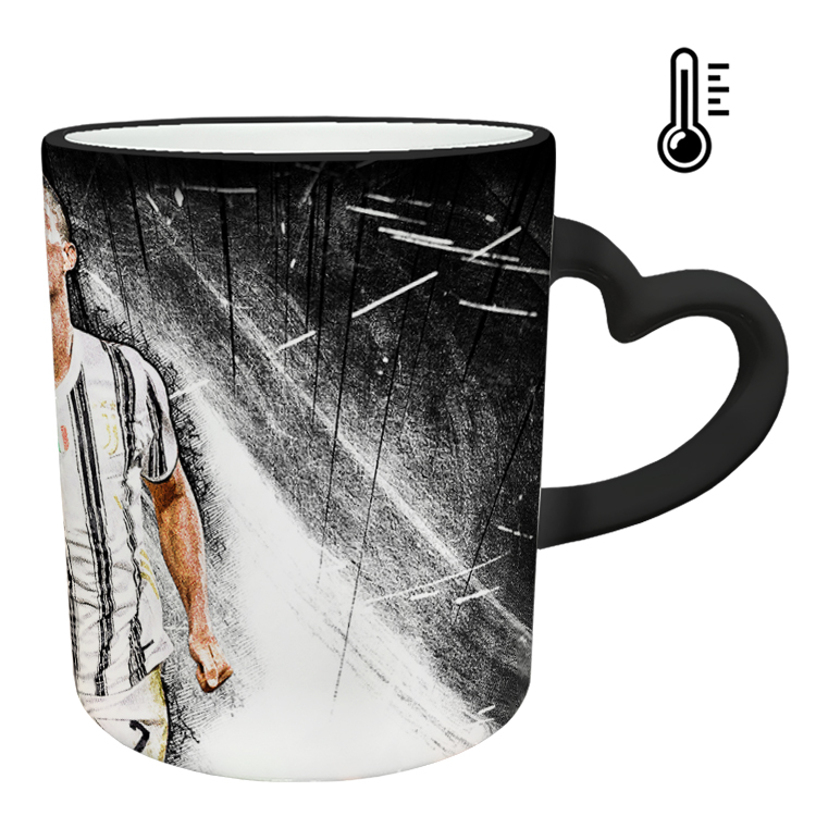 ماگ حرارتی مدل دسته قلبی اکلیلی طرح رونالدو کد 156