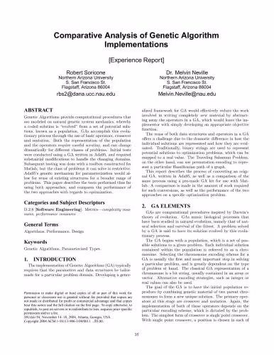 خرید و دانلود نسخه کامل کتاب Comparative Analysis of Genetic Algorithm Implementations
