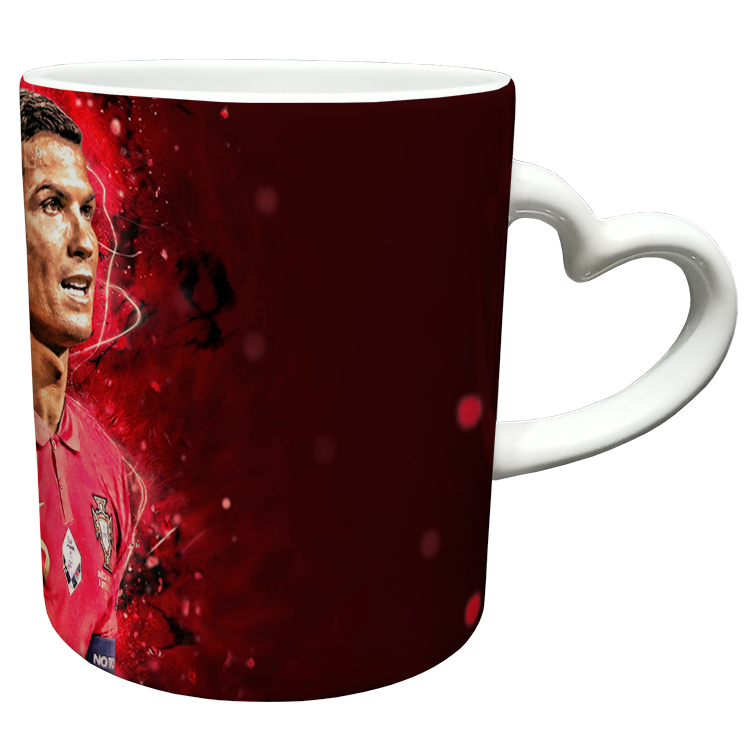 ماگ مدل دسته قلبی طرح رونالدو کد 142