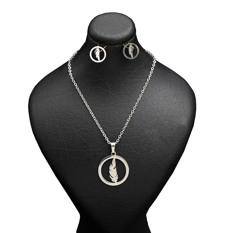 نیم ست استیل نقره ای پر پرواز 72800