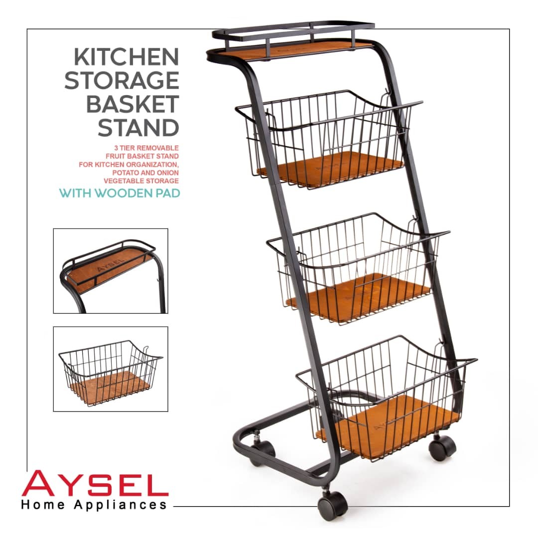 جای سیب زمینی پیاز 3طبقه مدل استارپلاس آیسل رنگ طلایی