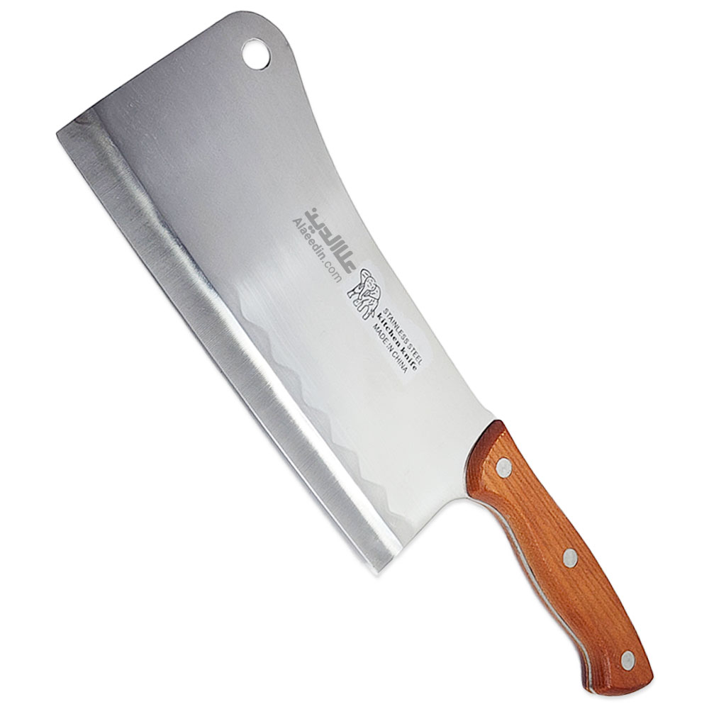 ساطور آشپزخانه تمام استیل دسته چوبی Kitchen Knife سایز 22