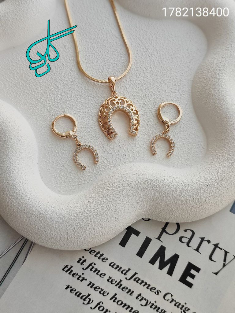 خرید نیم ست زنانه آویزی نگین دار جدید مارک ژوپینگ ضد حساسیت رنگ ثابت کیفیت عالی کد 1715380 - ردگل