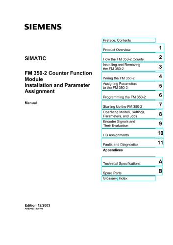 خرید و دانلود نسخه کامل کتاب FM 350-2 Counter Function Module. Installation and Parameter Assignment