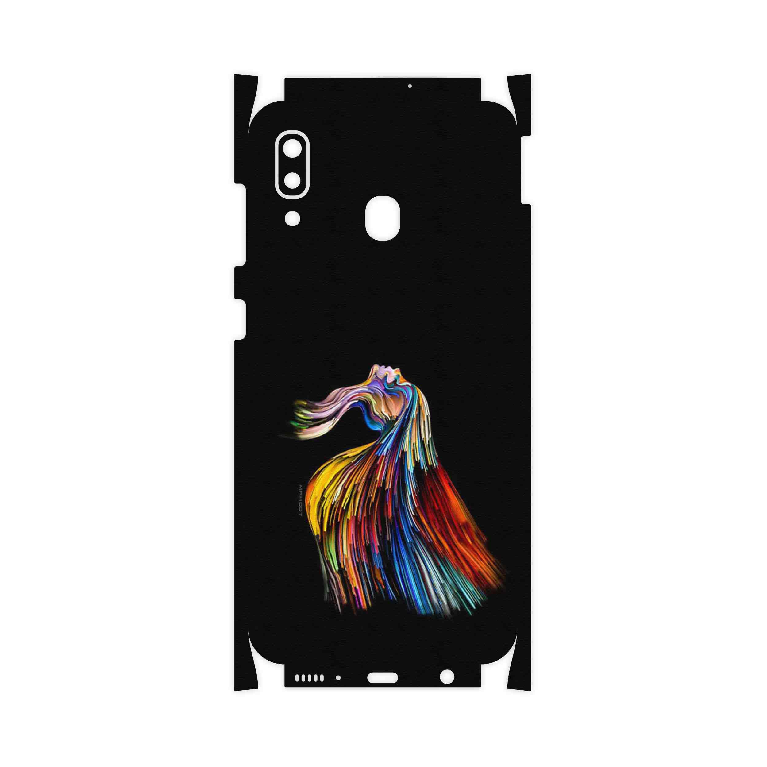 برچسب پوششی ماهوت مدل Rainbow Hair Digital Art-FullSkin مناسب برای گوشی موبایل سامسونگ Galaxy M10s