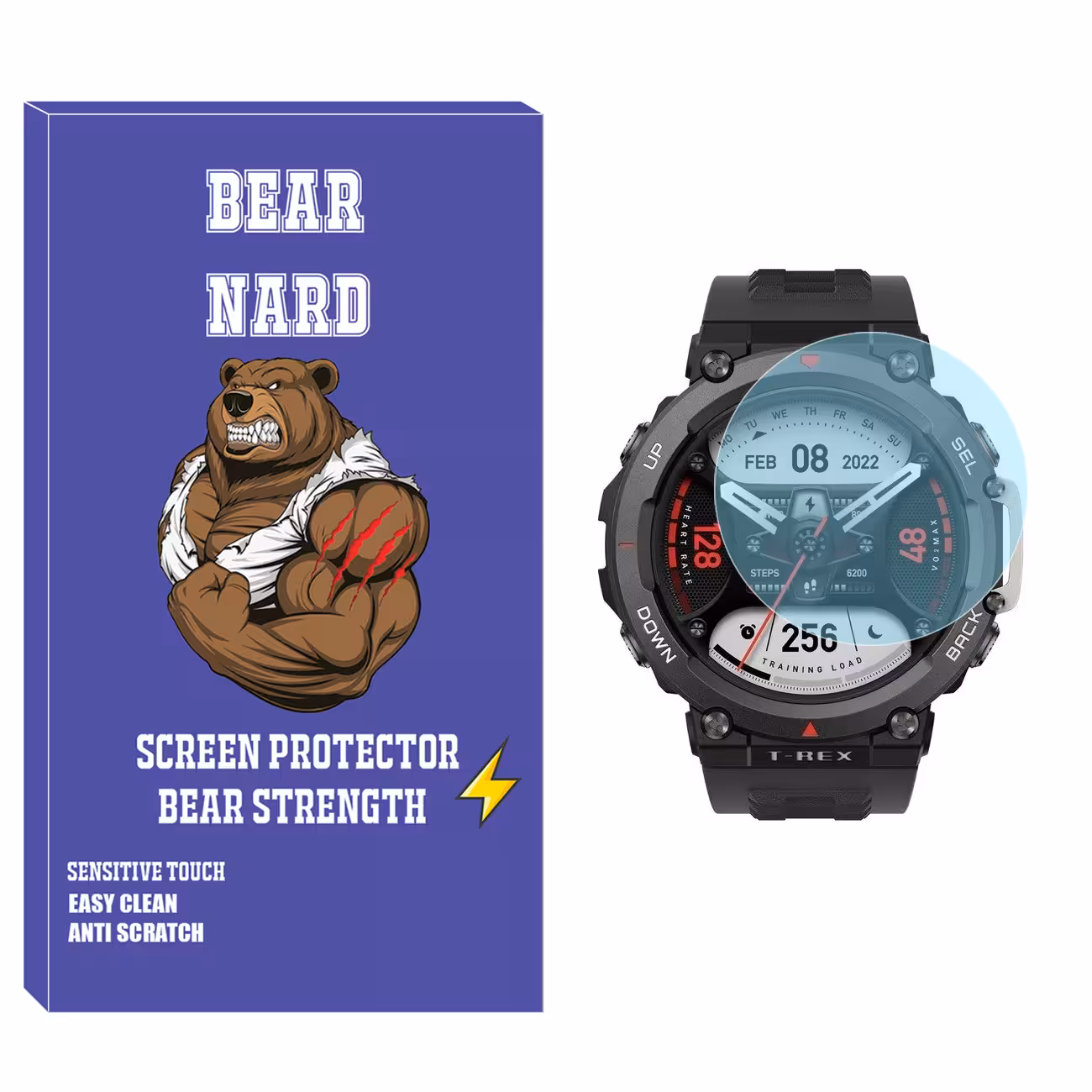 محافظ صفحه نمایش شیشه‌ای برنارد مدل SH-BR مناسب برای ساعت هوشمند امازفیت T-Rex 2