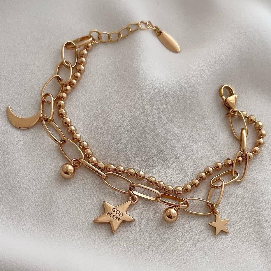 دستبند دولاین ماه و ستاره ارسال رایگان