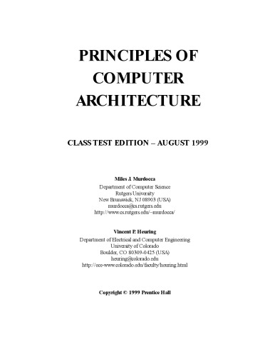 خرید و دانلود نسخه کامل کتاب Principles of Computer Architecture