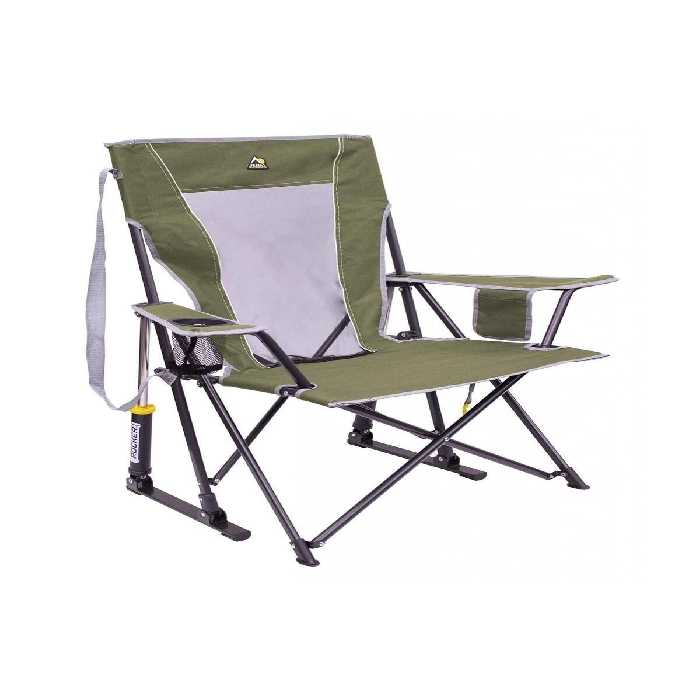 صندلی کمپ سبز کمپینگ Comfort Pro Rocker ™ اردوگاه تاشو با کمک فنر GCI Outdoor