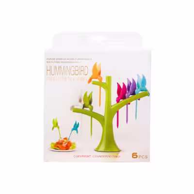 چنگال زیتون خوری مدل HUMMING BIRD کد RB227 مجموعه 6 عددی به همراه استند