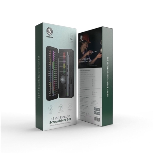 کیت پیچ گوشتی شارژی گرین لاین Green Lion 58 IN 1 Electric Screwdriver Set GN58IN1ELSDBK