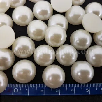 نگین تزئینی لپه ای کرم سایز 16