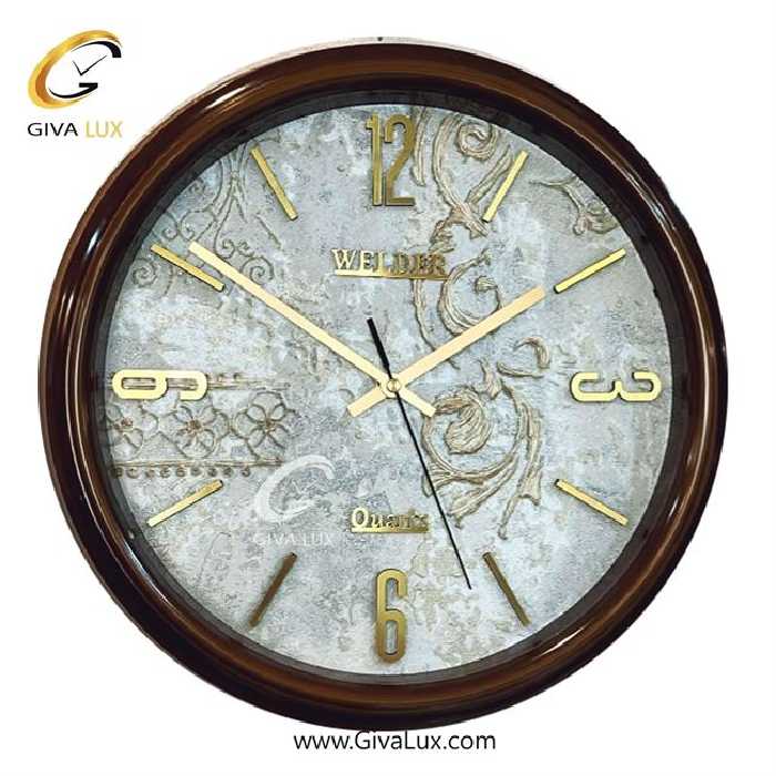 ساعت دیواری اورجینال ولدر PVC قهوه ای| کد رفرنس 100