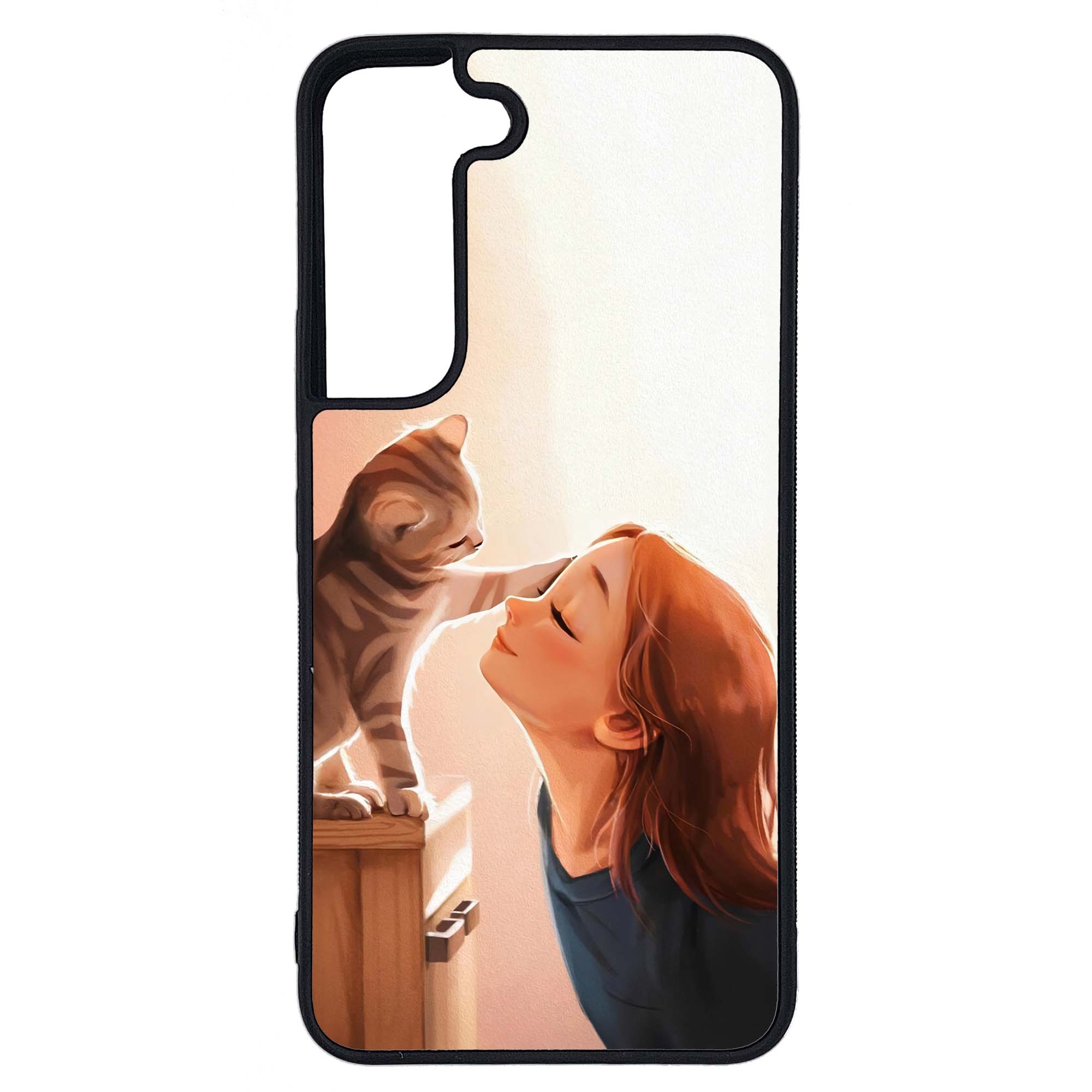 کاور طرح دختر و گربه کد G-151 مناسب برای گوشی موبایل سامسونگ Galaxy S22 | دیجی قاب دونی
