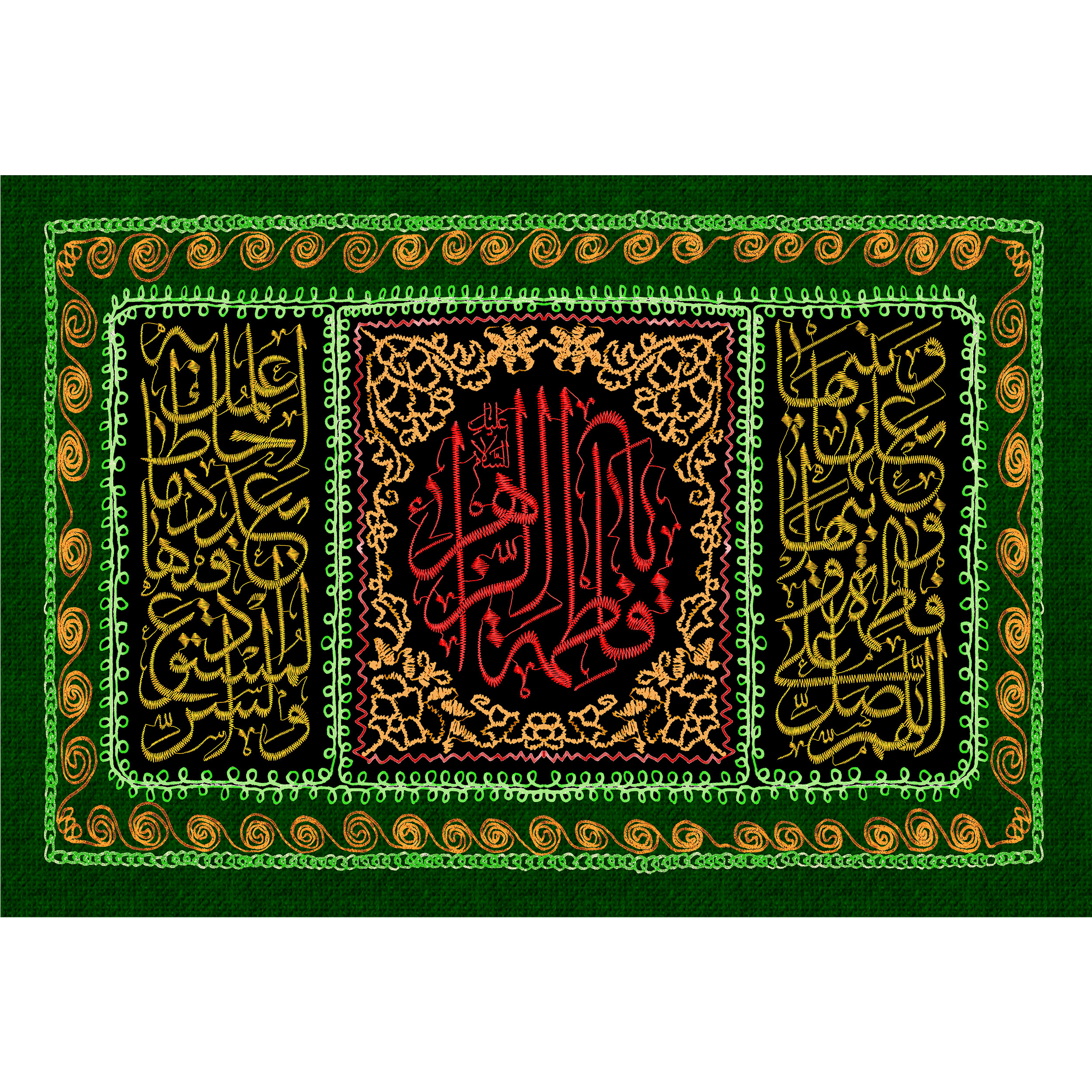 تابلو شاسی مدل اللهم صل علی فاطمه و ابیها و بعلها و بنیها و السر المستودع فیها بعدد ما احاط به علمک T4336