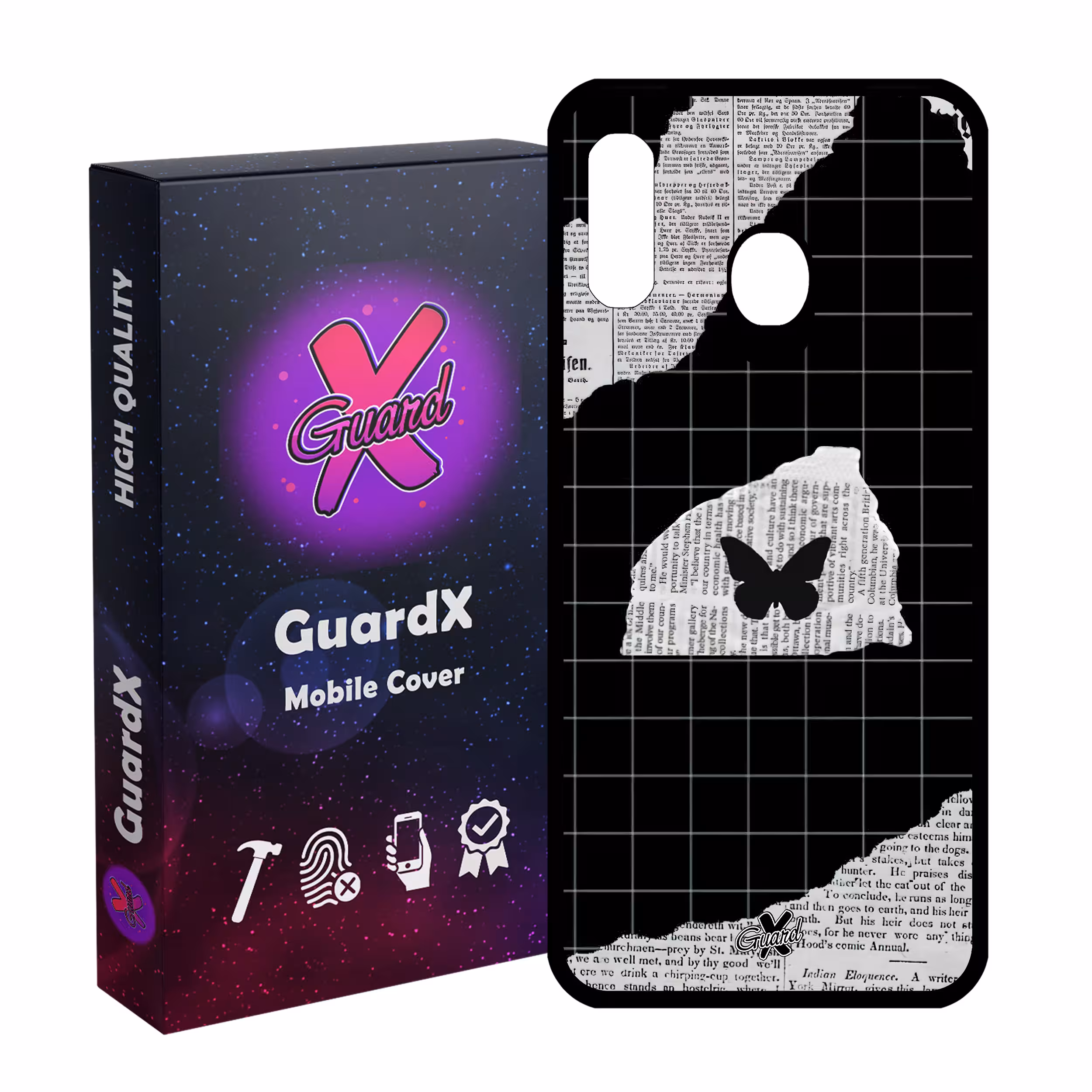 کاور گارد ایکس طرح پروانه مدل Glass10533 مناسب برای گوشی موبایل سامسونگ Galaxy A30/A20/M10S